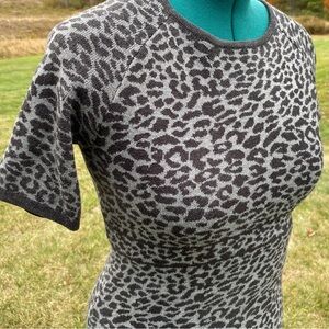Calvin Klein Gray Animal Print Sweater